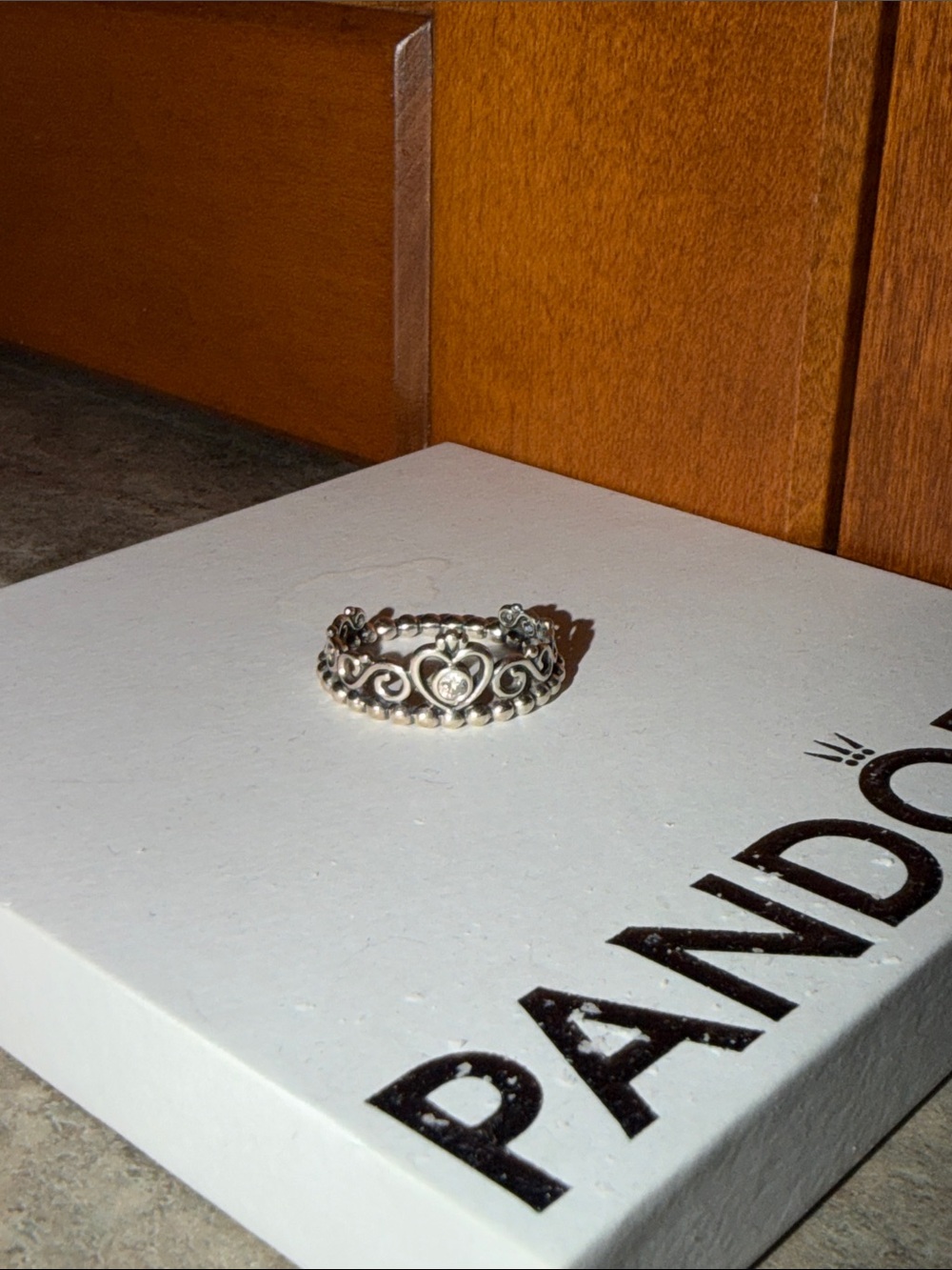Pandora Silver Heart Crown Ring - Sterling Silver